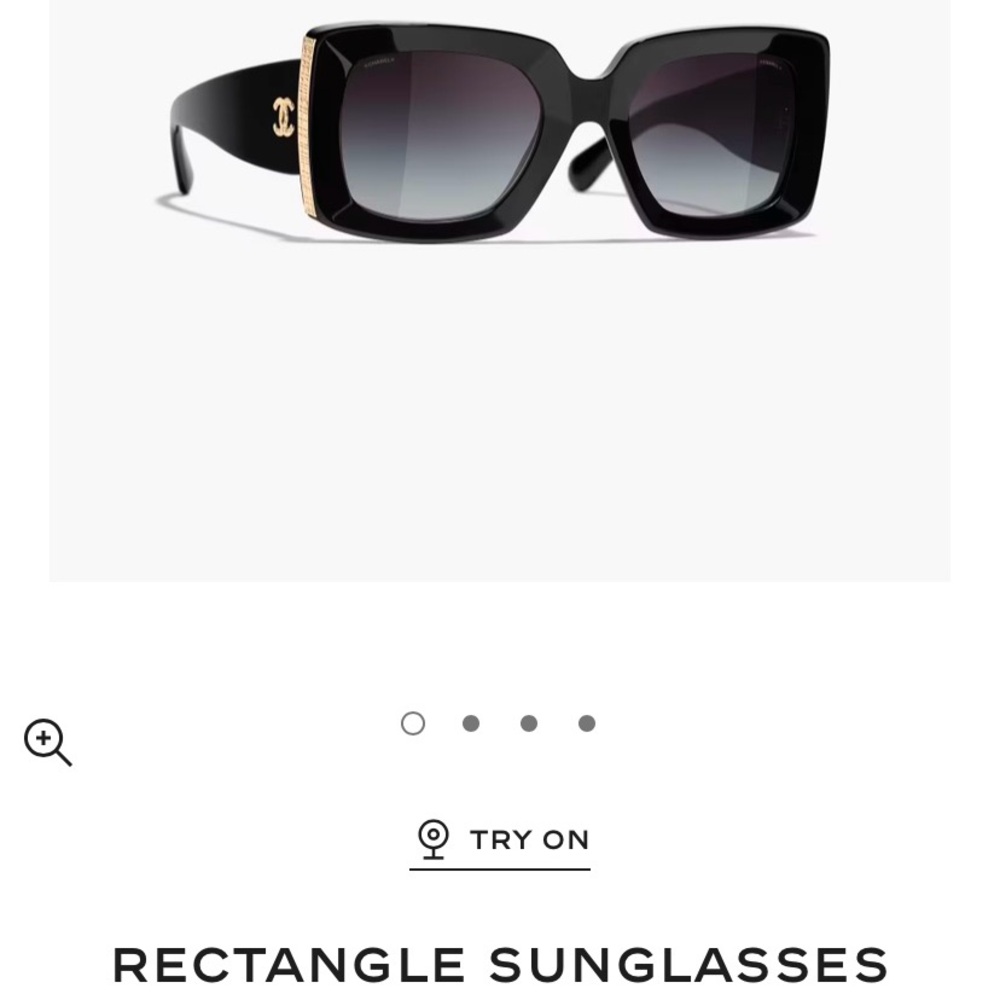 Chanel Black Rectangle Sunglasses